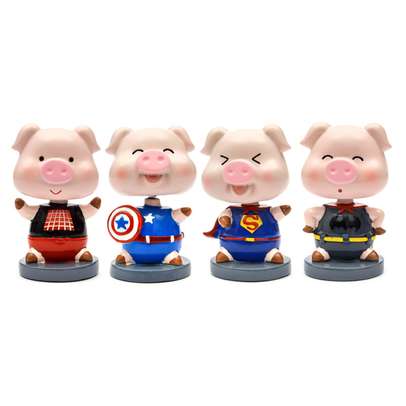 Interesting cosplay of the Marvel character Piggy figurine bobble head