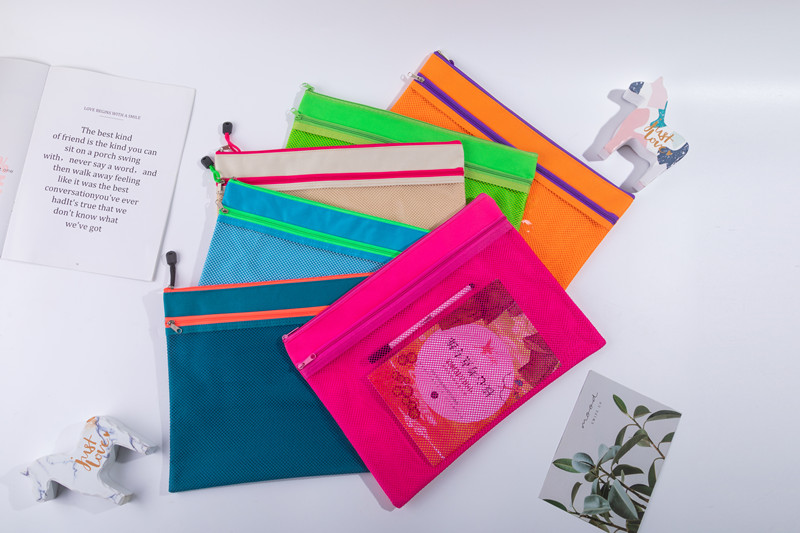 2021 spring simple portable student waterproof mesh storage bag