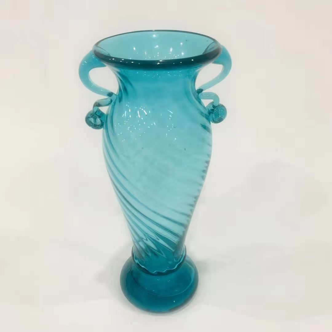 Glass Vase solid color blue purple grey