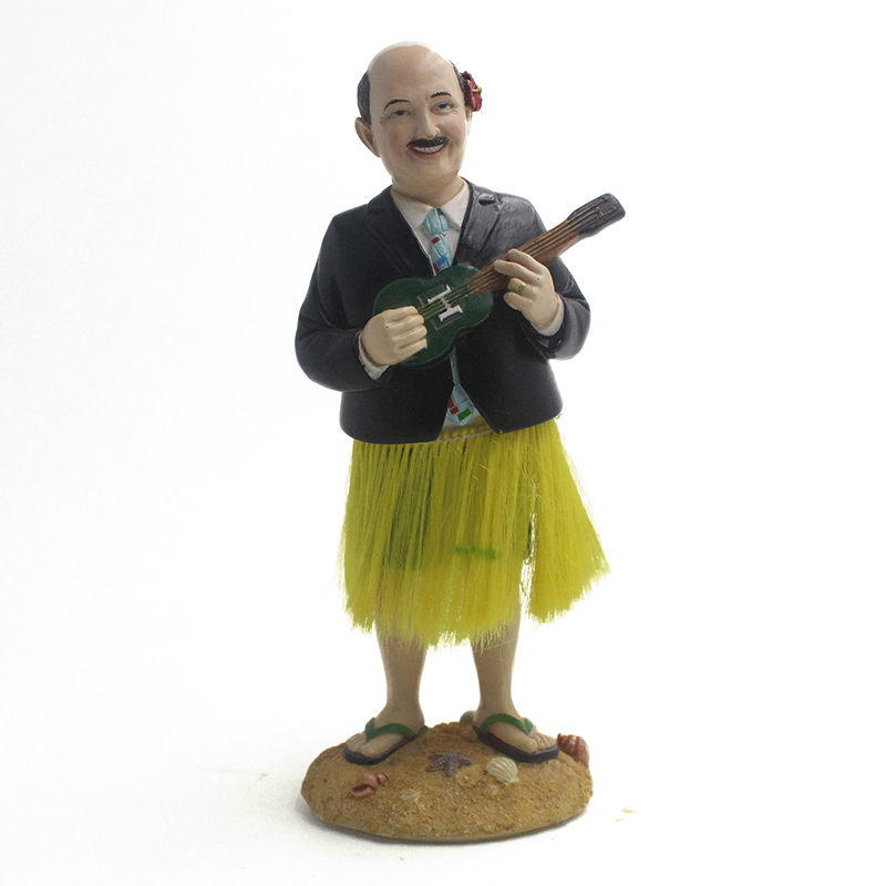 Warm beach music hula resin bobble head