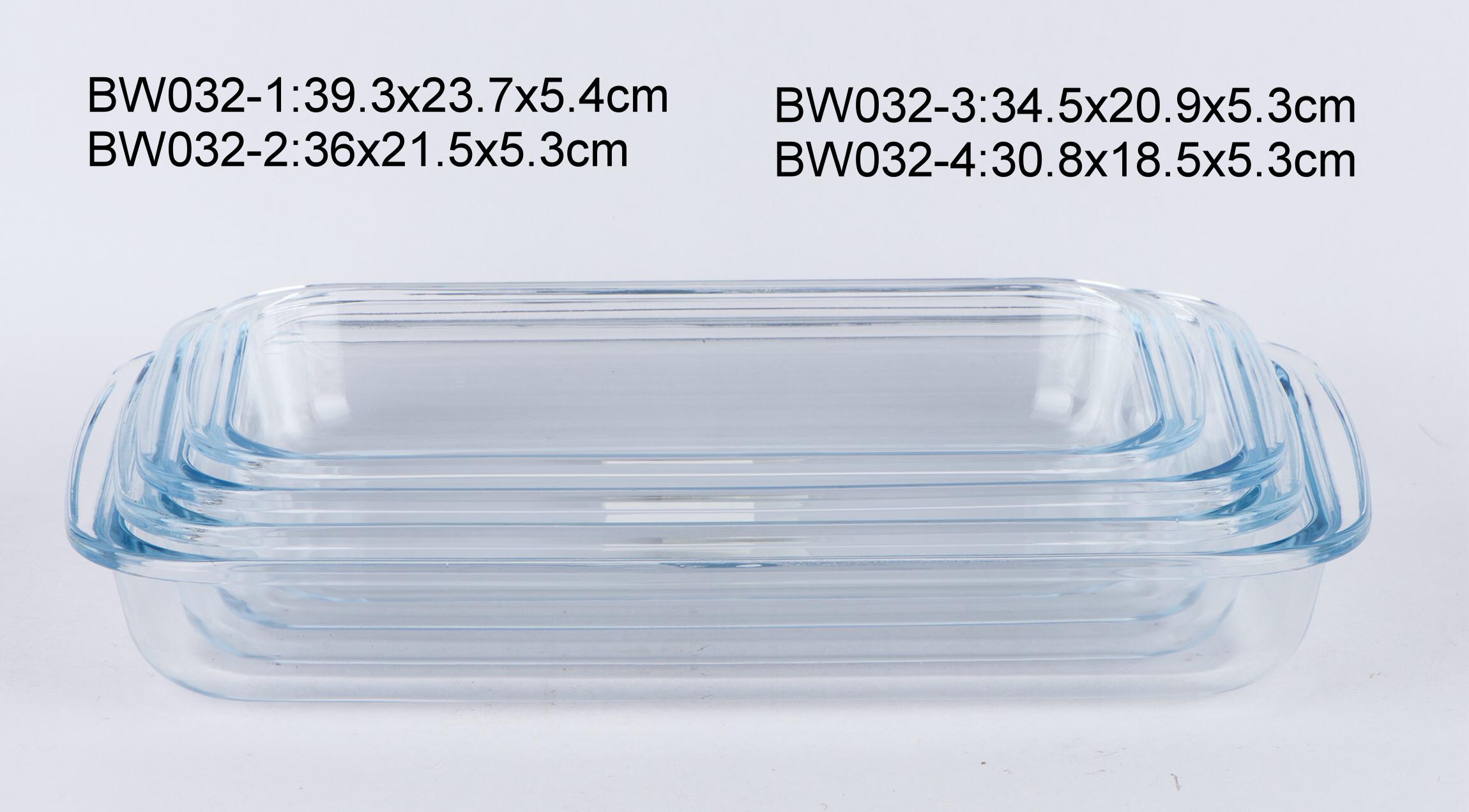 rectangular borosilicate glass baking plate