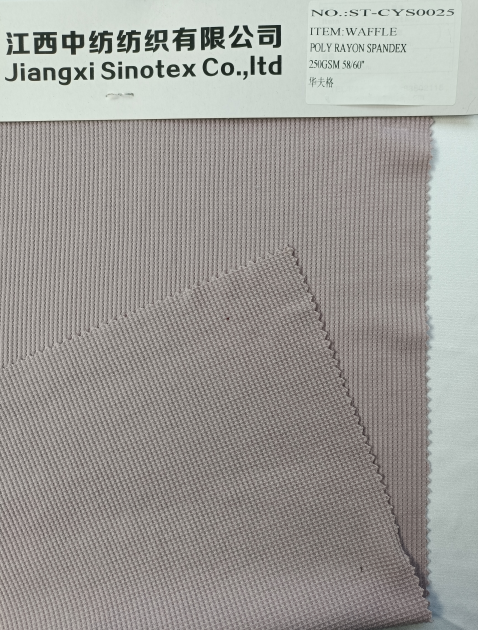 Stcys0025 Polyester Rayon Spandex Waffle 250gsm 60”