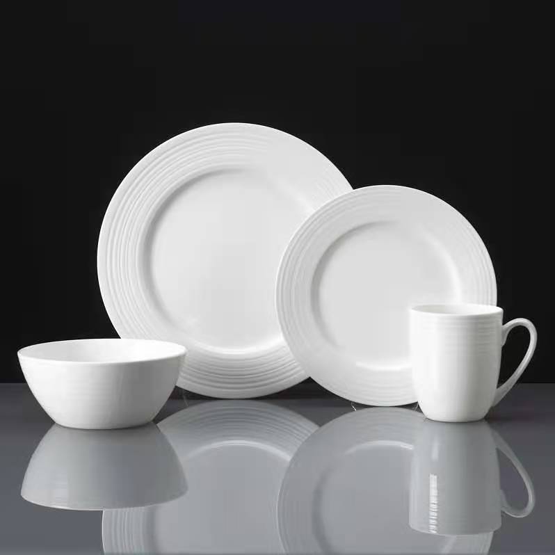 Embossed bone china