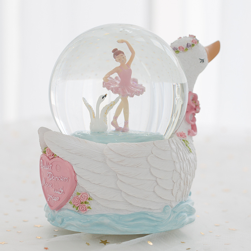 The ballerina swan snow globe