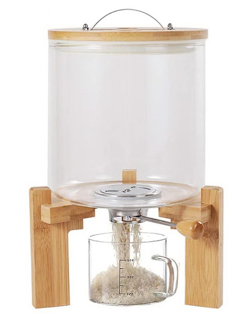 5L borosilicate glass dispenser for rice and cornmeal
