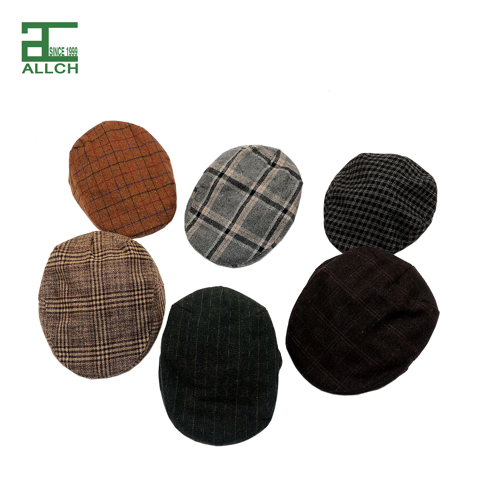 AL000043 Adult Winter Autumn European Style Checked Custom Newsboy hats Flat Cap Ivy Hat