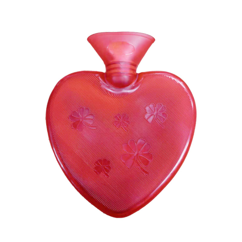 Heart shaped Hot Water Bag Lucky Clover Pattern