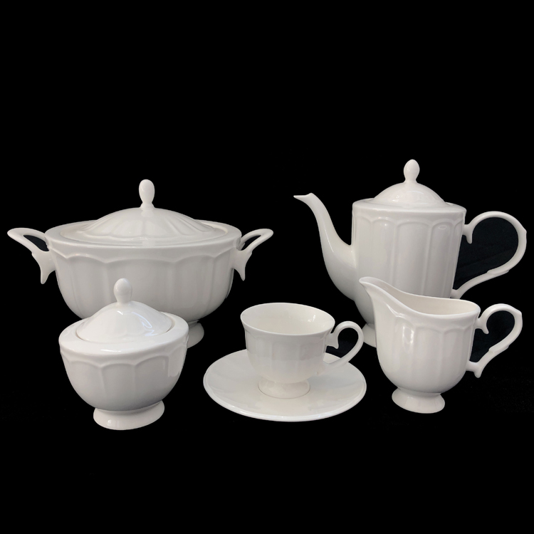 French exquisite relief Western-style ceramic tea set European tableware sugar bowl milk jug