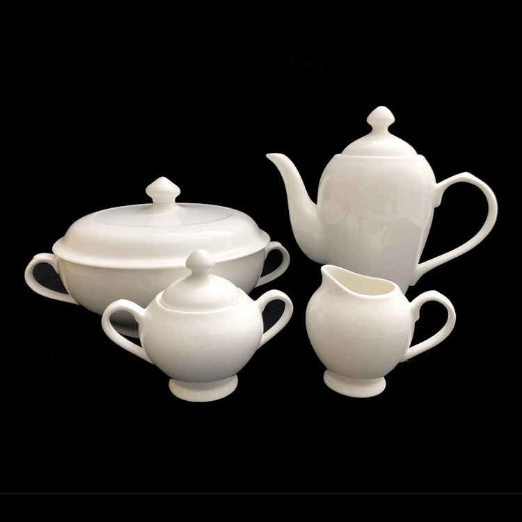 Coffee pot set straight jug milk jug sugar bowl set ceramic coffee utensil British teapot