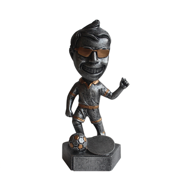 Featuring resin football figures bobble head figurine table decoration