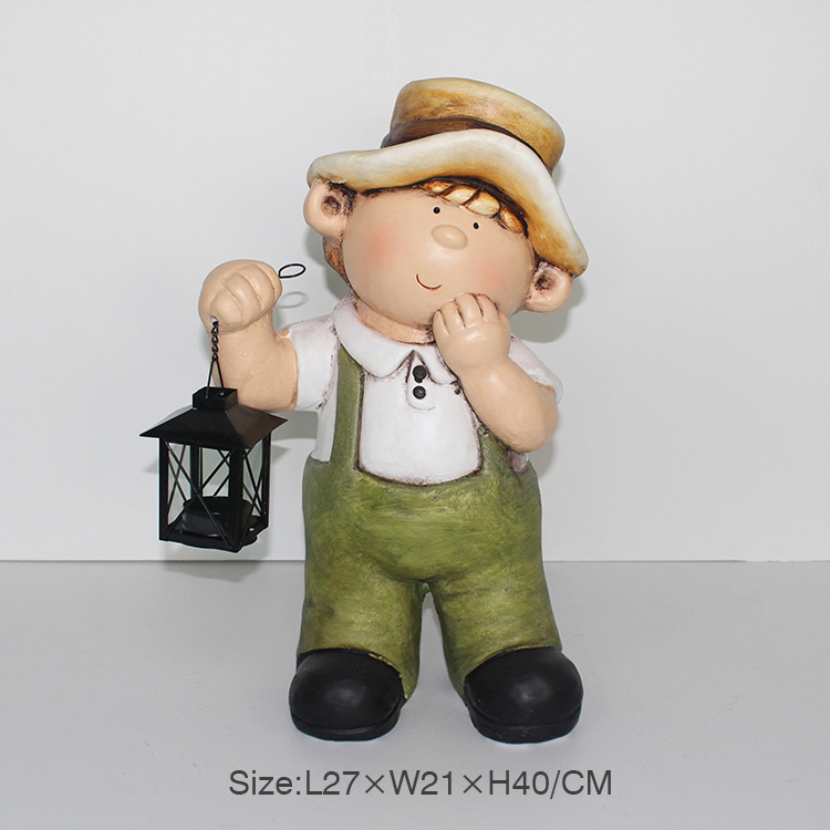 Large Cute Boy Girl Statue Garden Decor Item