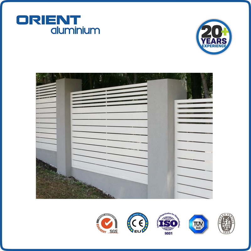 Orient Popular Aluminum Privacy Horizontal Slat Fence For Europe
