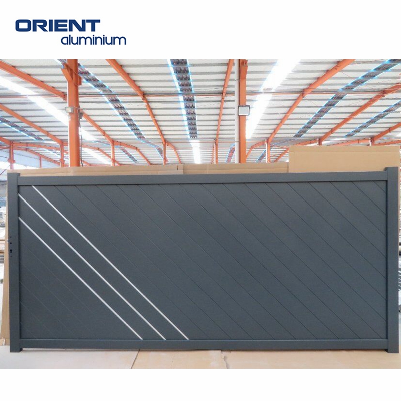ORIENT ALUMINIUM Modern Sliding Main Gate with Exquisite Carving Pattern