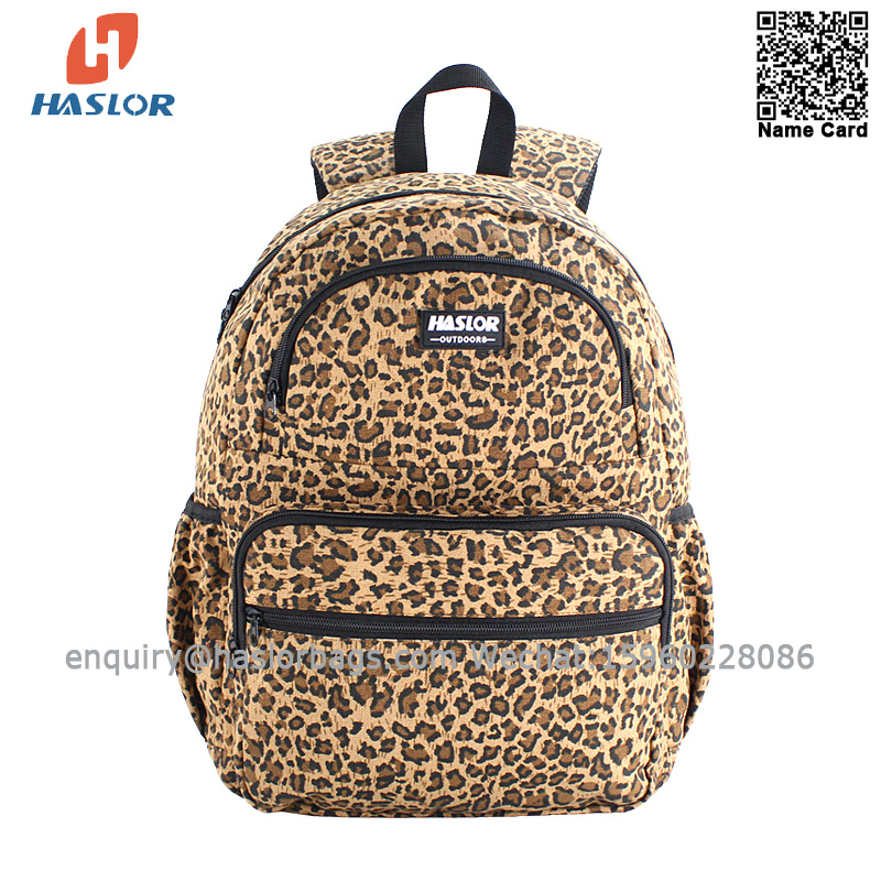 Polular Leopard design large capacity school backpack bag