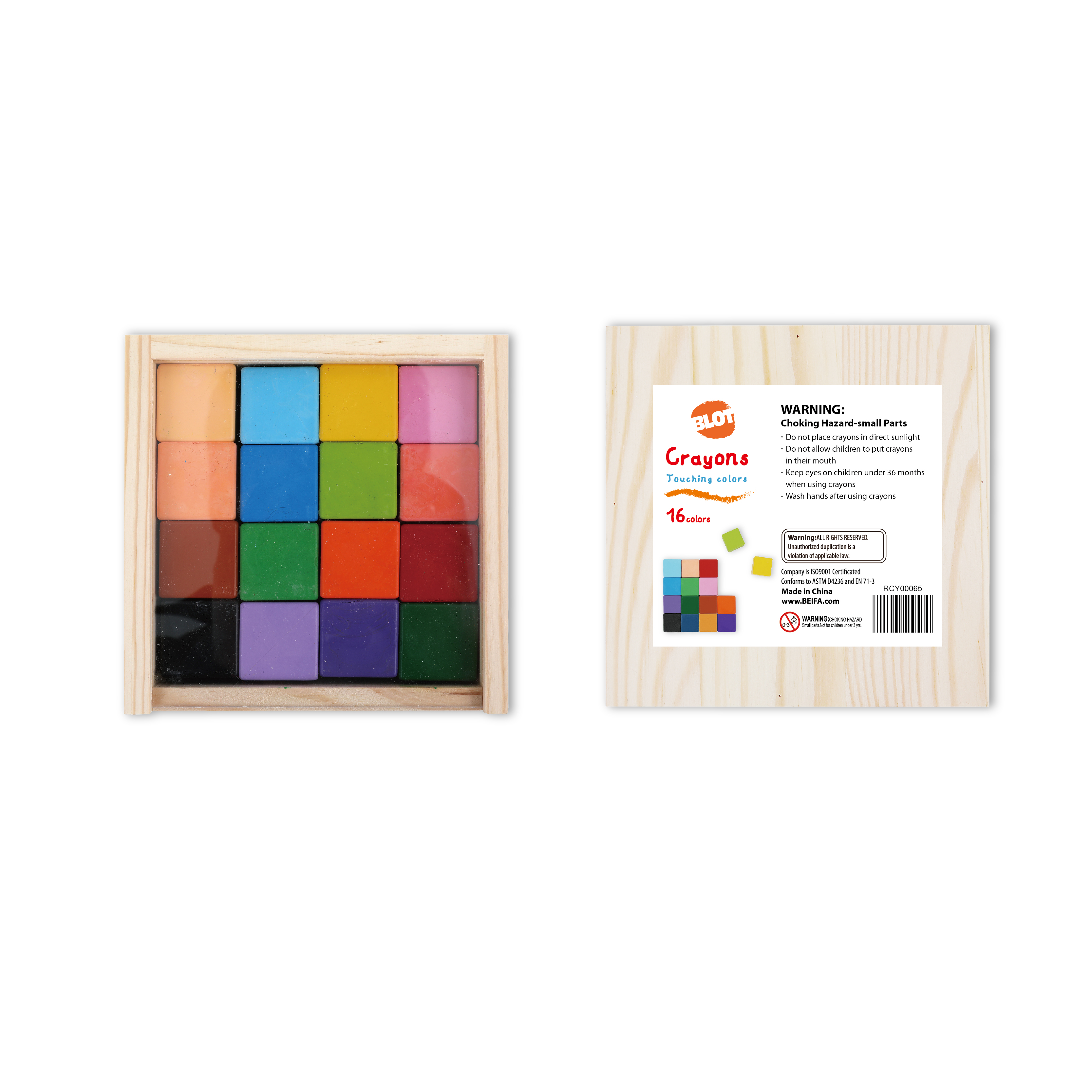 Square crayons 16 colors