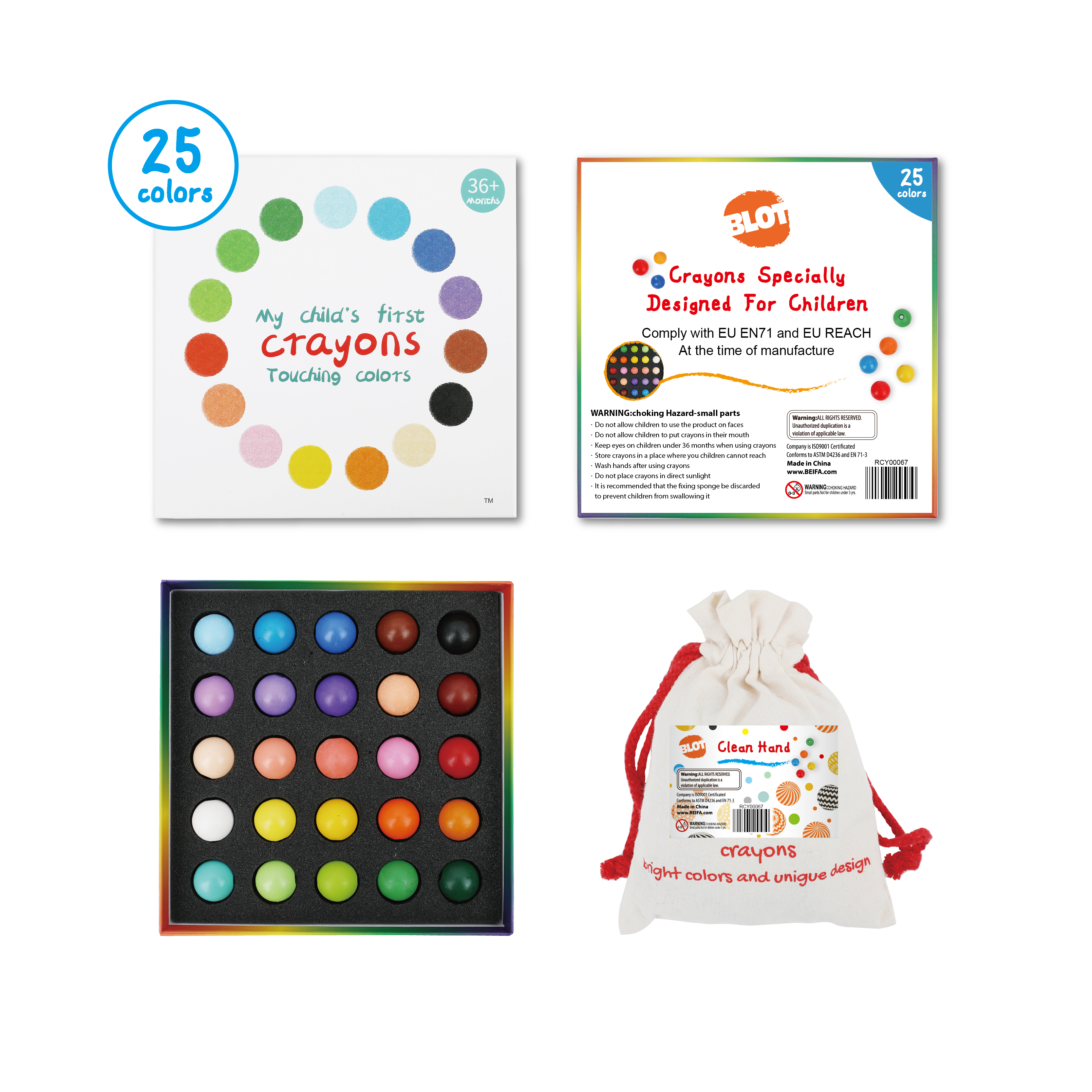 Ball crayons 25 colors