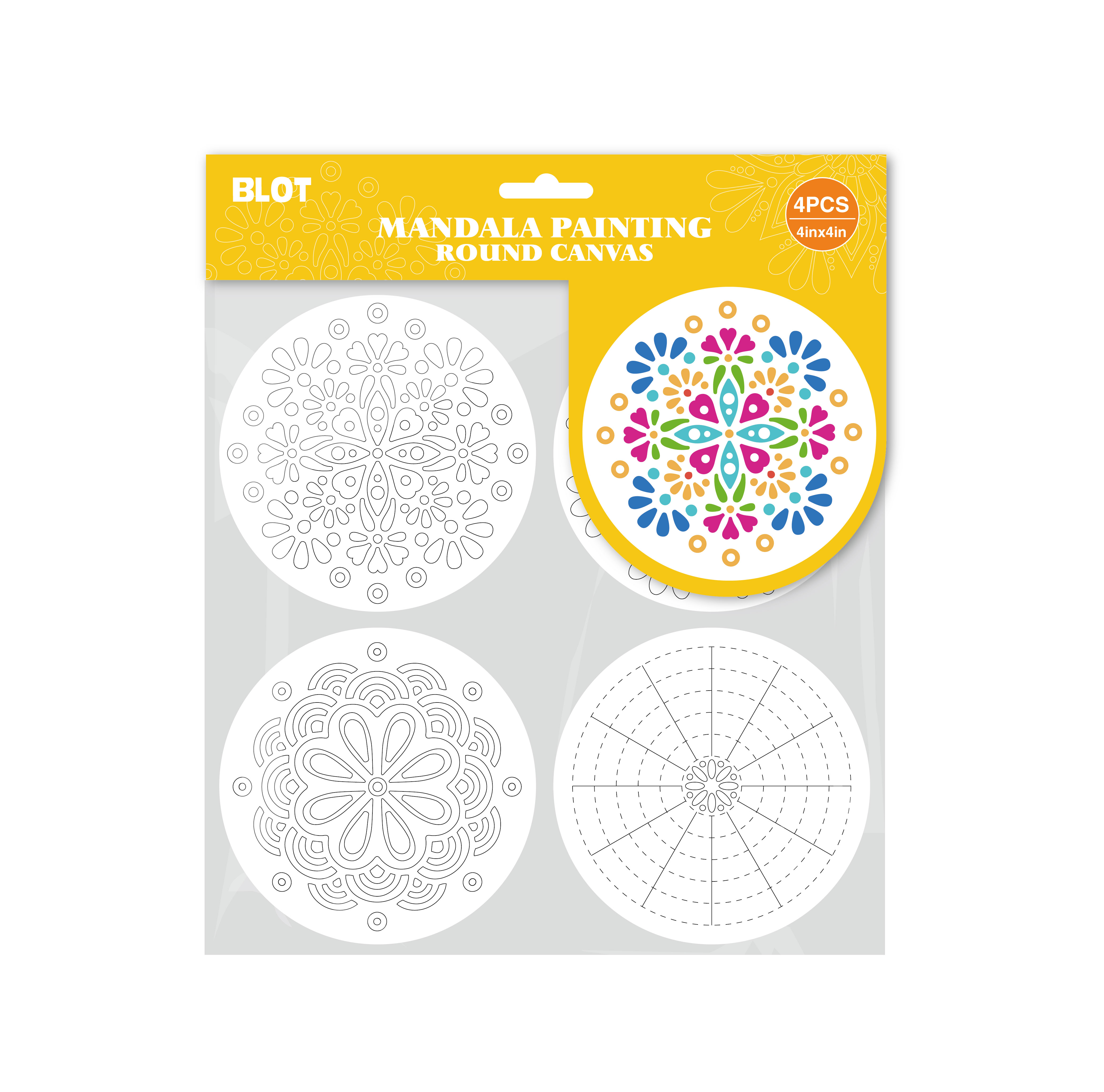 Mandala painting round canvases