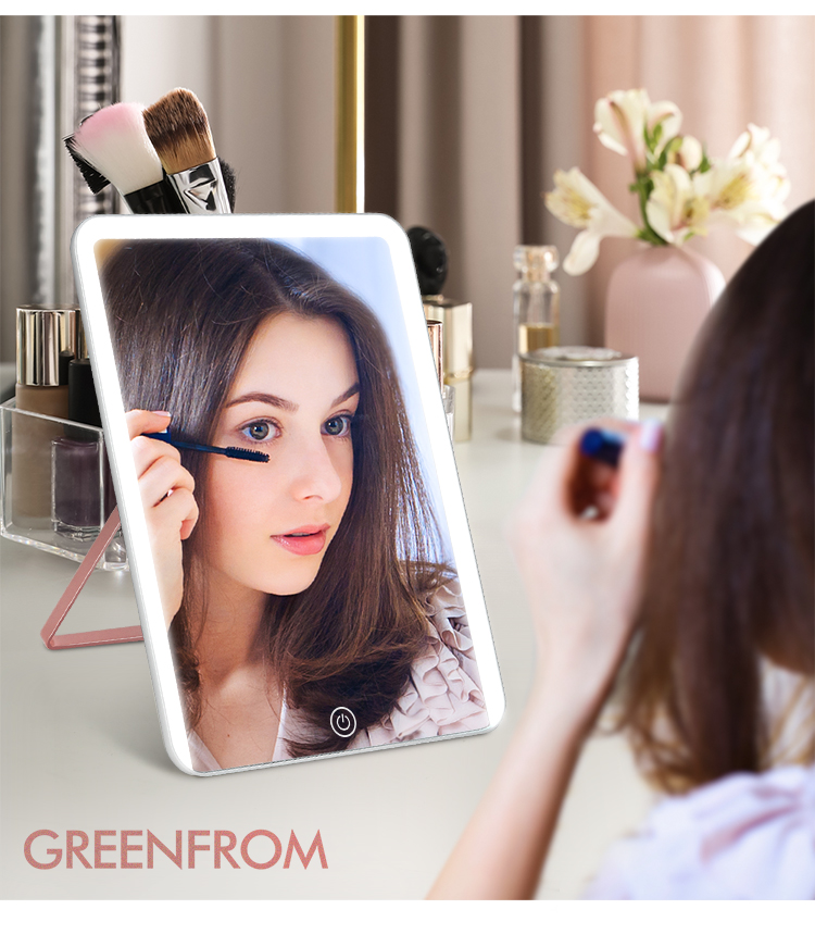Ultra-slim Rectangle Shape Rechargeable LED Mirror 1000mAh