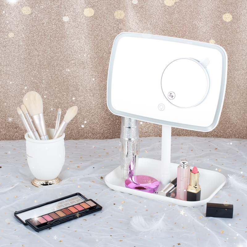 Single Side Rectangle LED Table Mirror with 5X Magnet Small Mirror