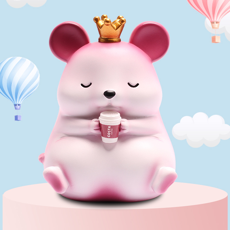 Resin Cute gift little mouse Money Box