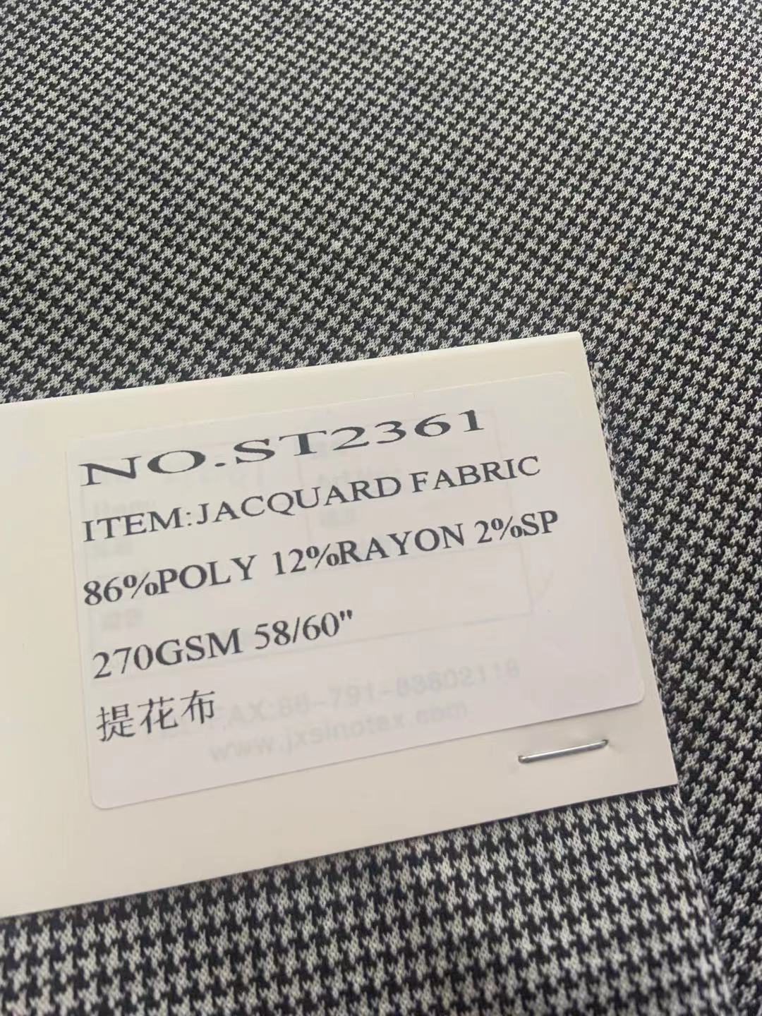 St2361 86% Polyester 12%rayon 2%sp Jacquard 270gsm 58/60’’