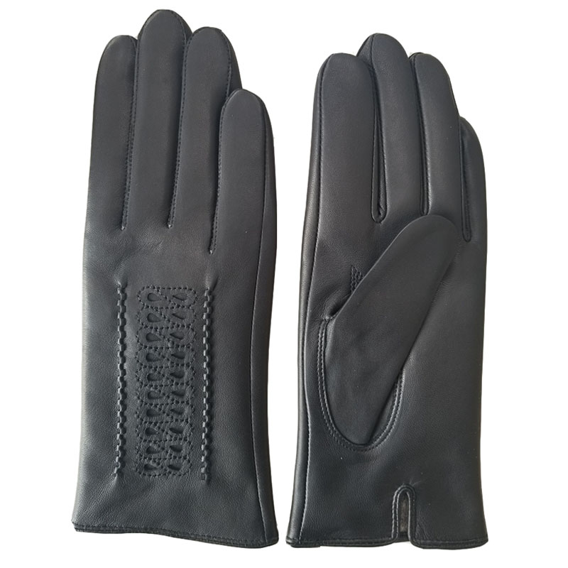 Women's classical fashion sheepskin leather gloves