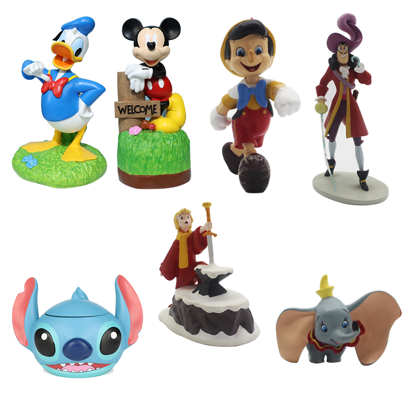 Disney Stilch Pinocchio Donald Duck Mickey Minnie Statue