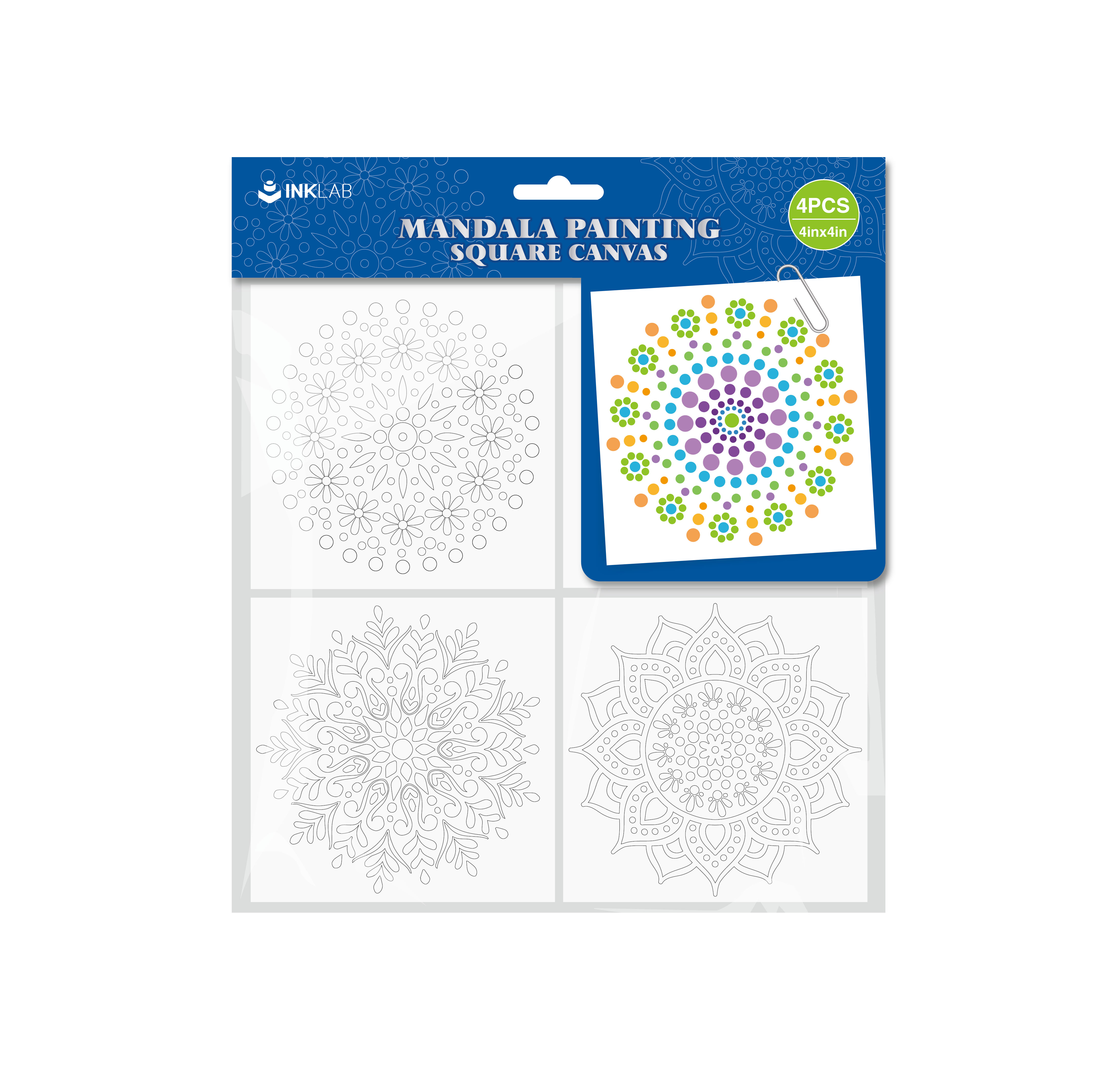 Mandala painting square canvases