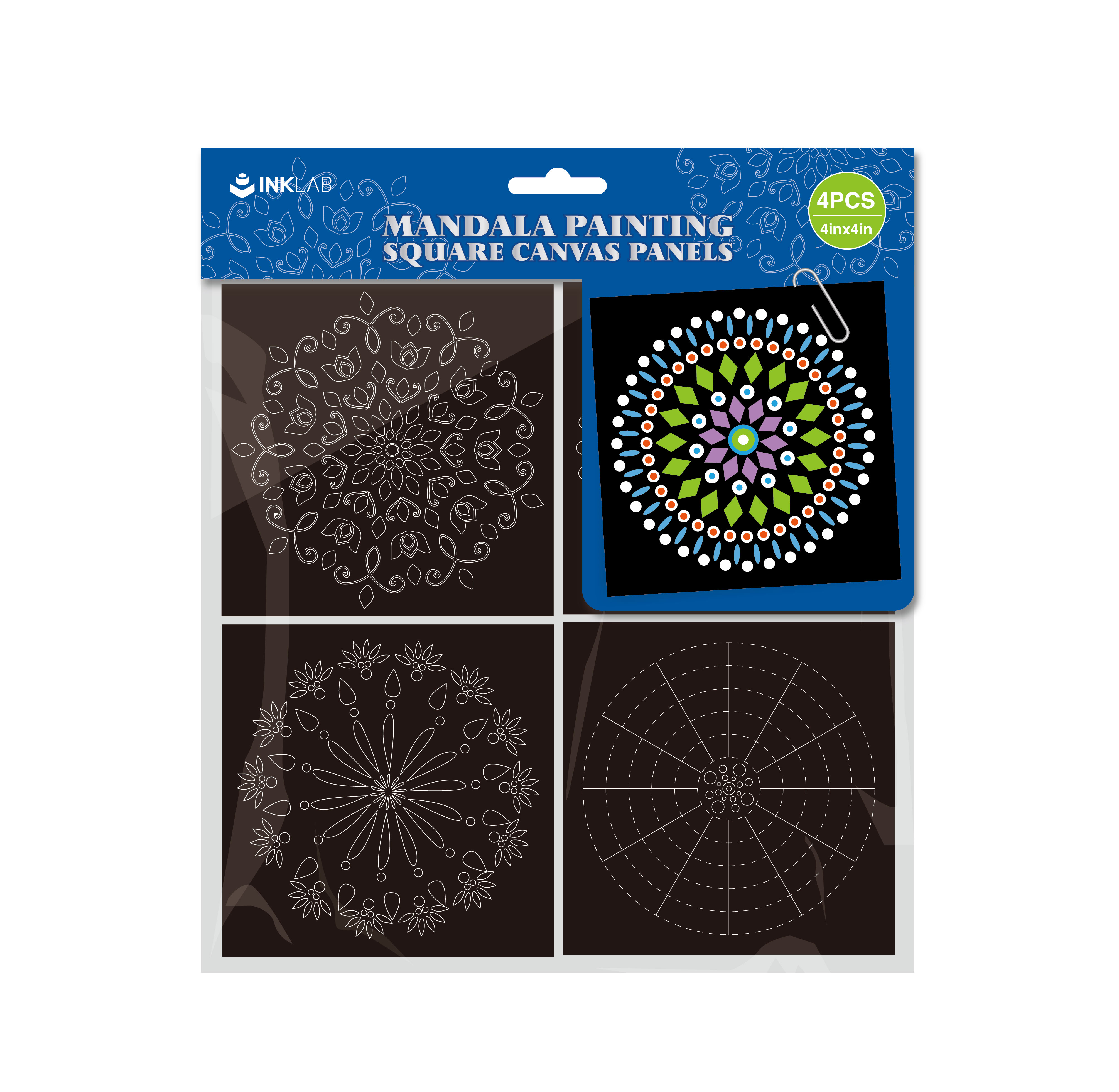 Mandala painting square canvas panels