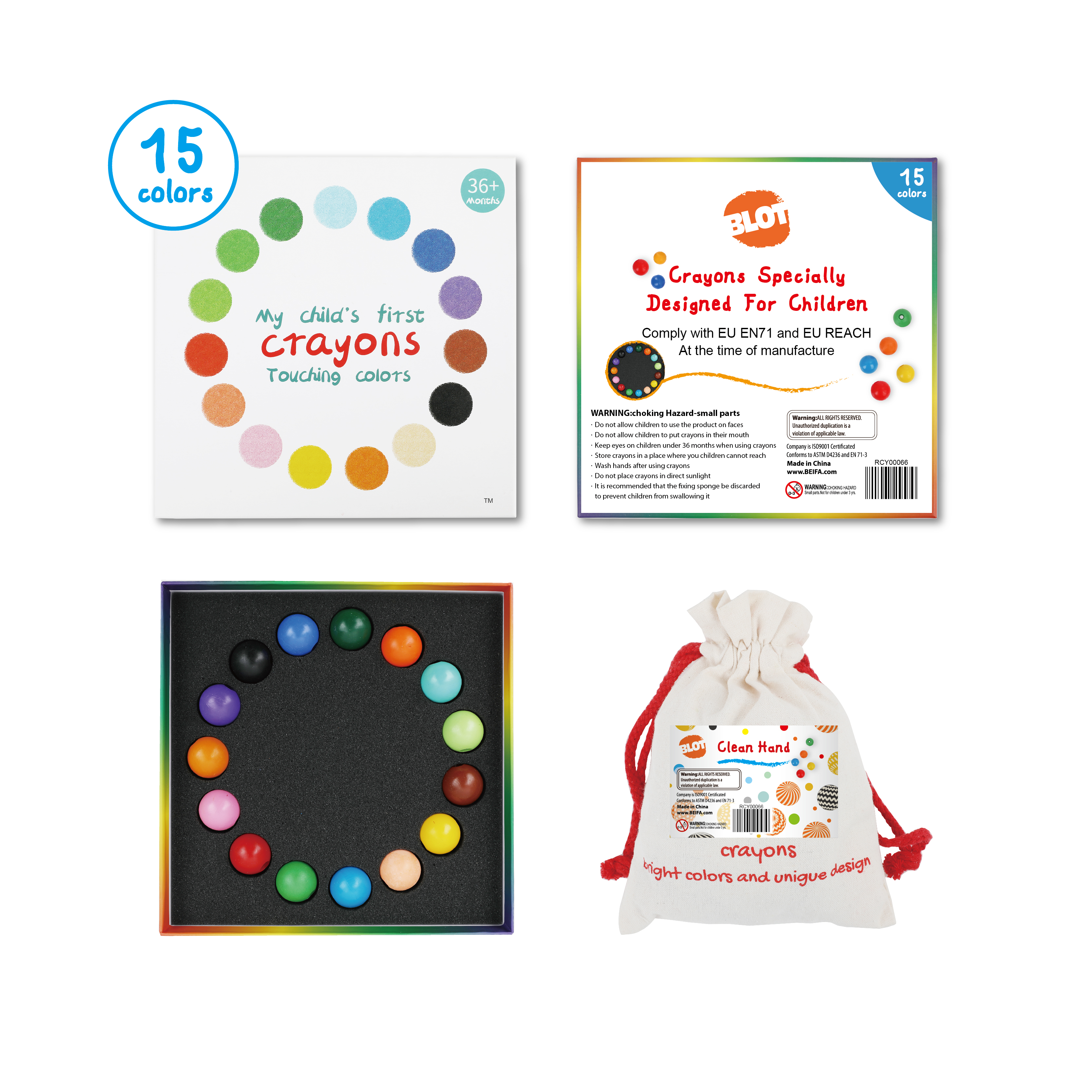 Ball crayons 15 colors