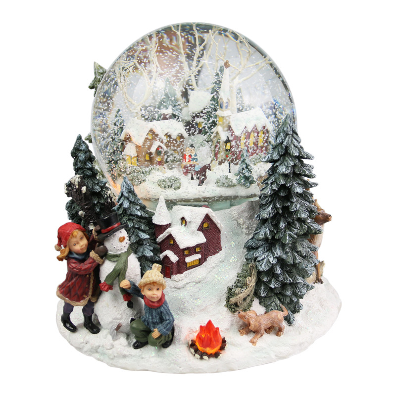 Christmas lantern snow globe
