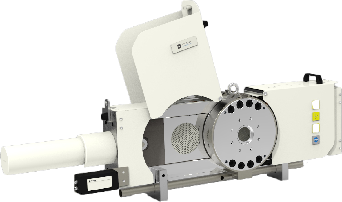 Single slide plate double working station screen changer