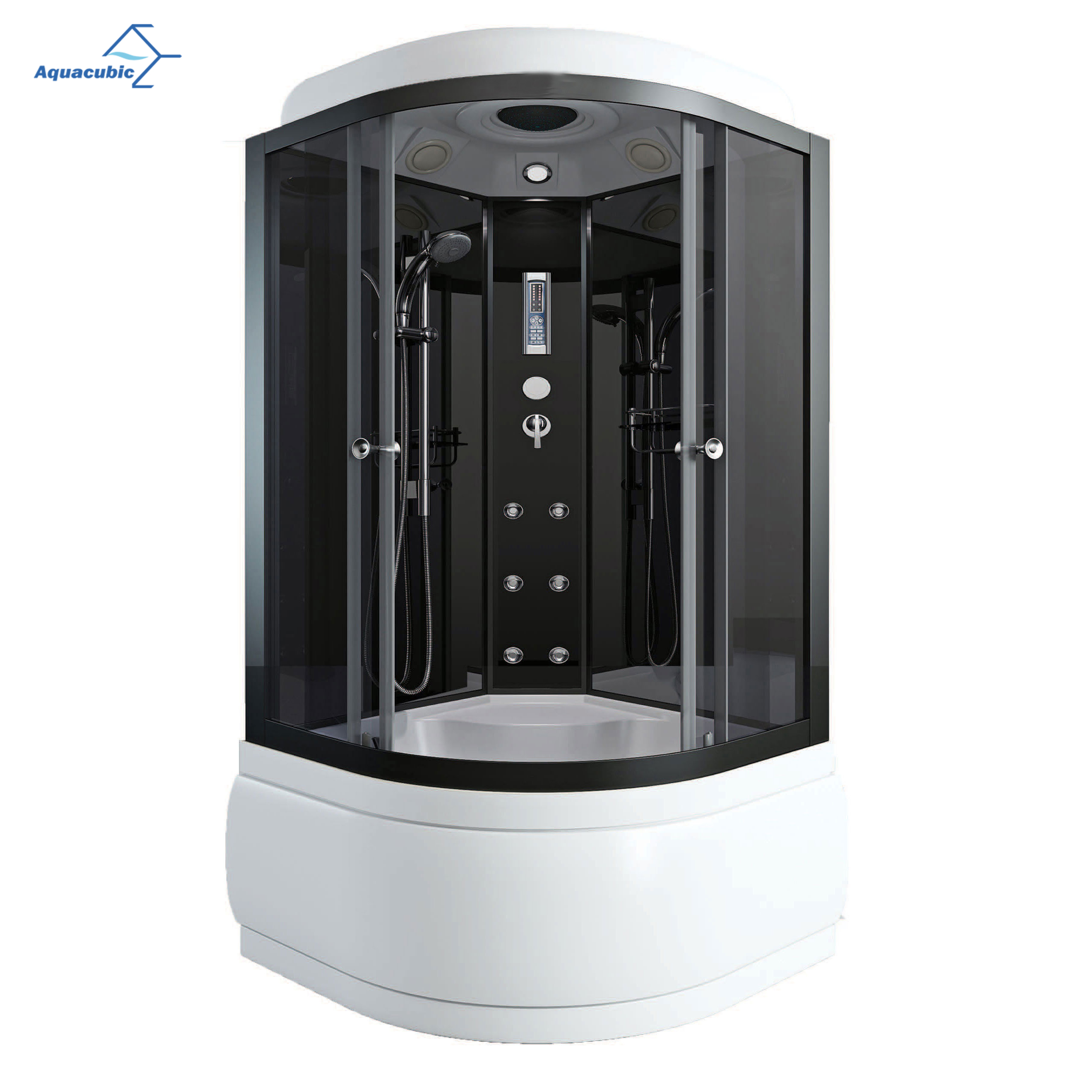 Aquacubic hot selling corner steam shower room with whirlpool tub