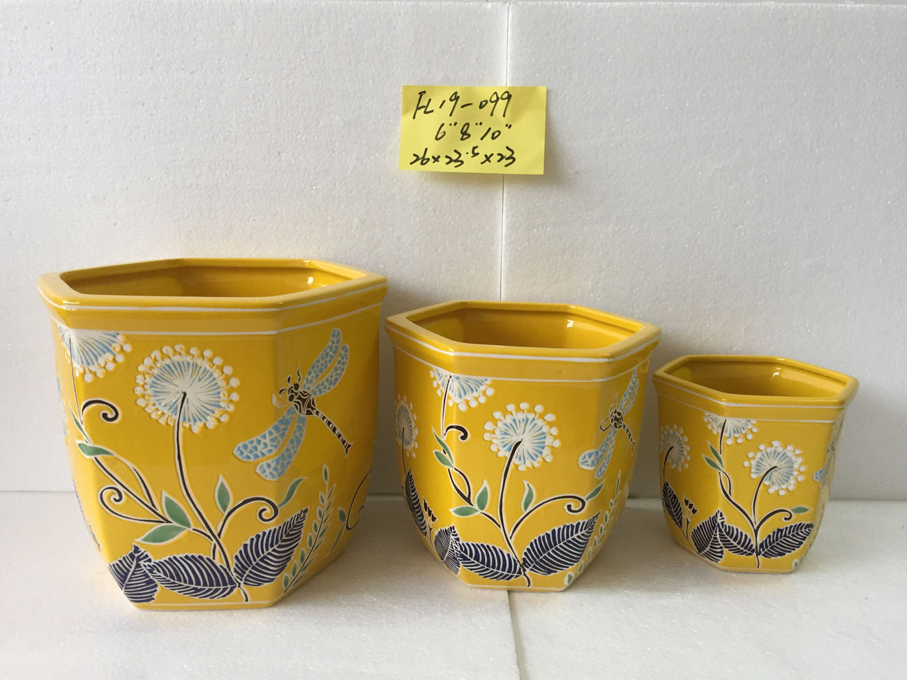 Hand-painted ceramic pots
