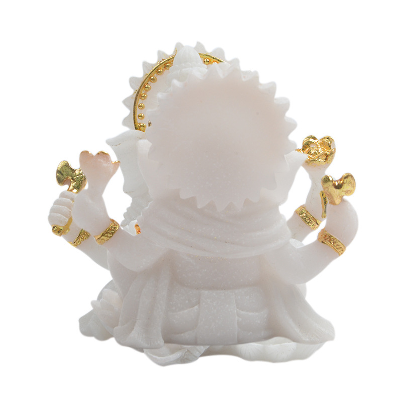 Small Miniature Gold Modern Dancing India Lord Ganesh Statue