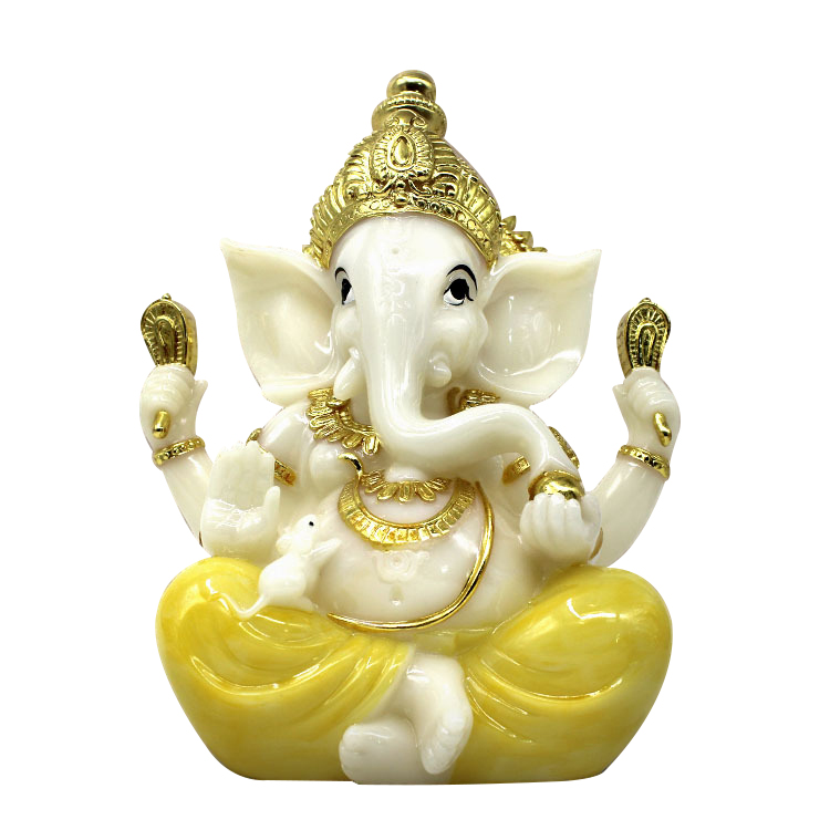 Small Indian Antique Fiber Decorative Bali Lord Ganesha Statue