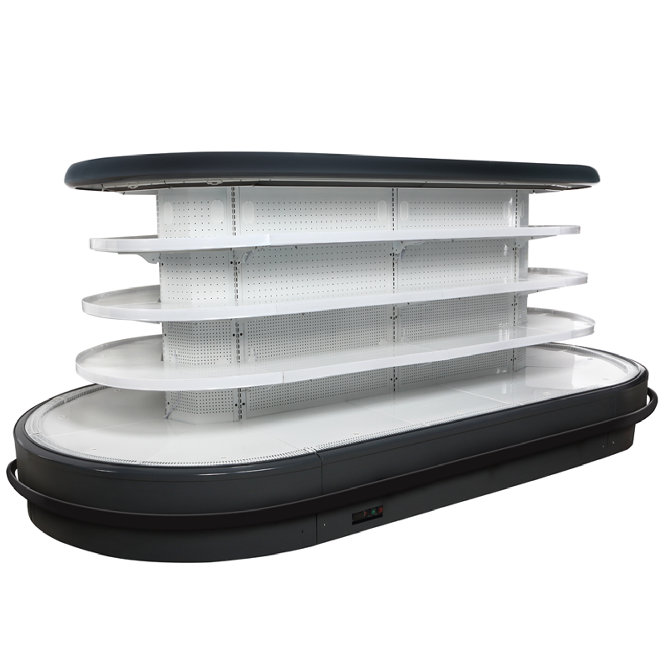 Arc island cabinet display freezer supermarket beverage dairy products display refrigerator