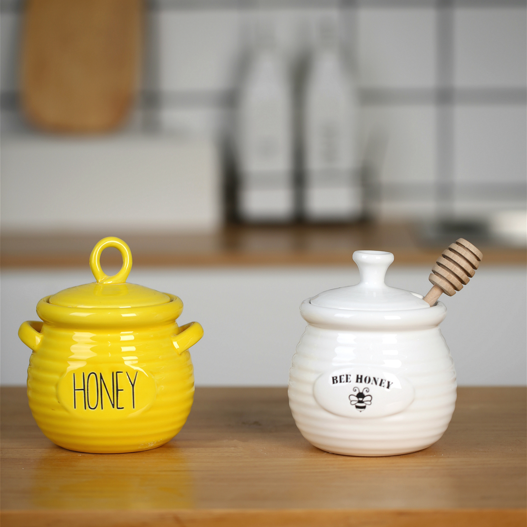 Ceramic honey jar