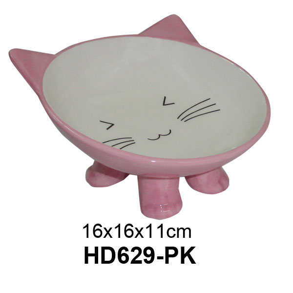 Ceramic pet bowl protects cervical spine and prevents spilling