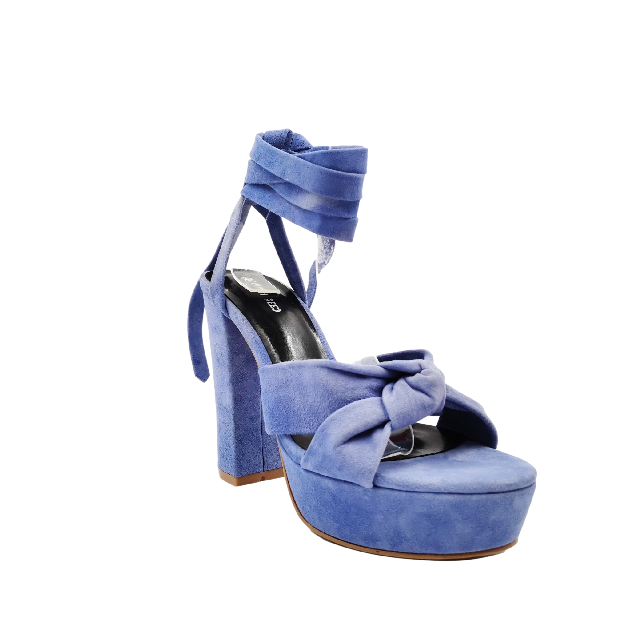 Hot kid suede leather ladies high chunky heel sandals with platform