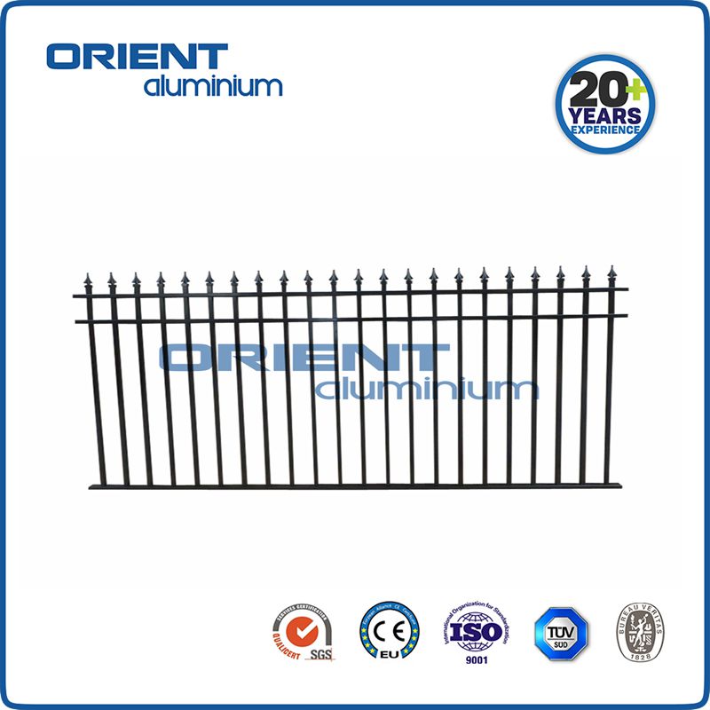 Aluminium spear top fencing Powder Coated Black