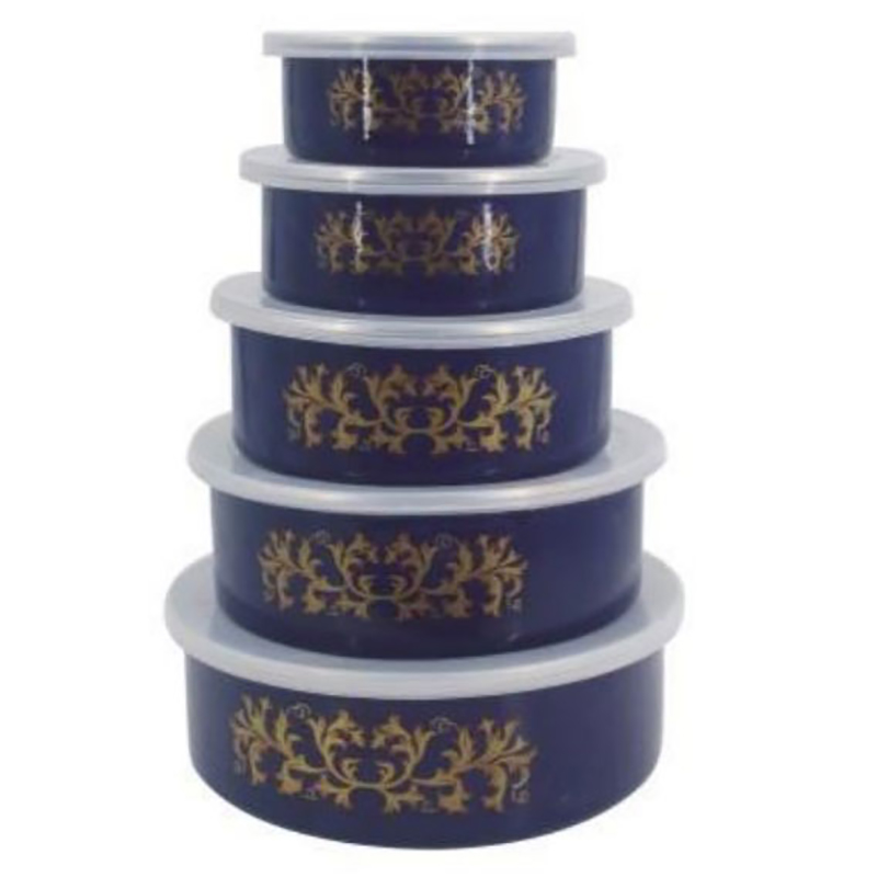 Factory wholesale cheap best selling Factory carbon steel enamel fresh ice bowl with plastic lid