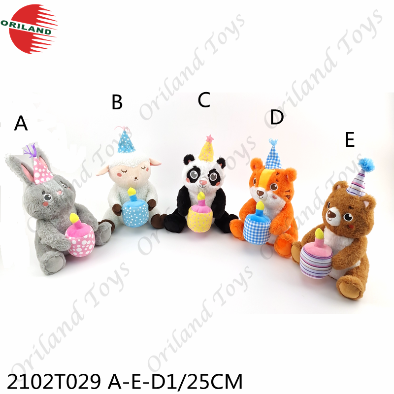 Birthday music plush forest animals stuffed toys custom wholesale soft toys manufacture