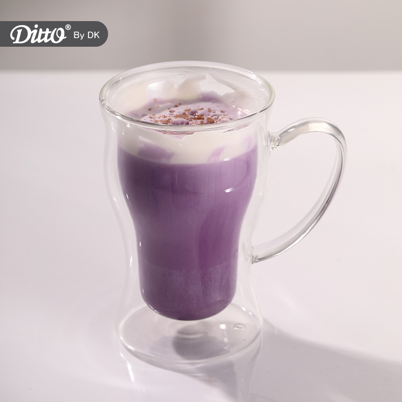 Wholesale Customized Double Wall Tea Glass Cup Coffee Cup /High Quality Glass Coffee Mug With Handle