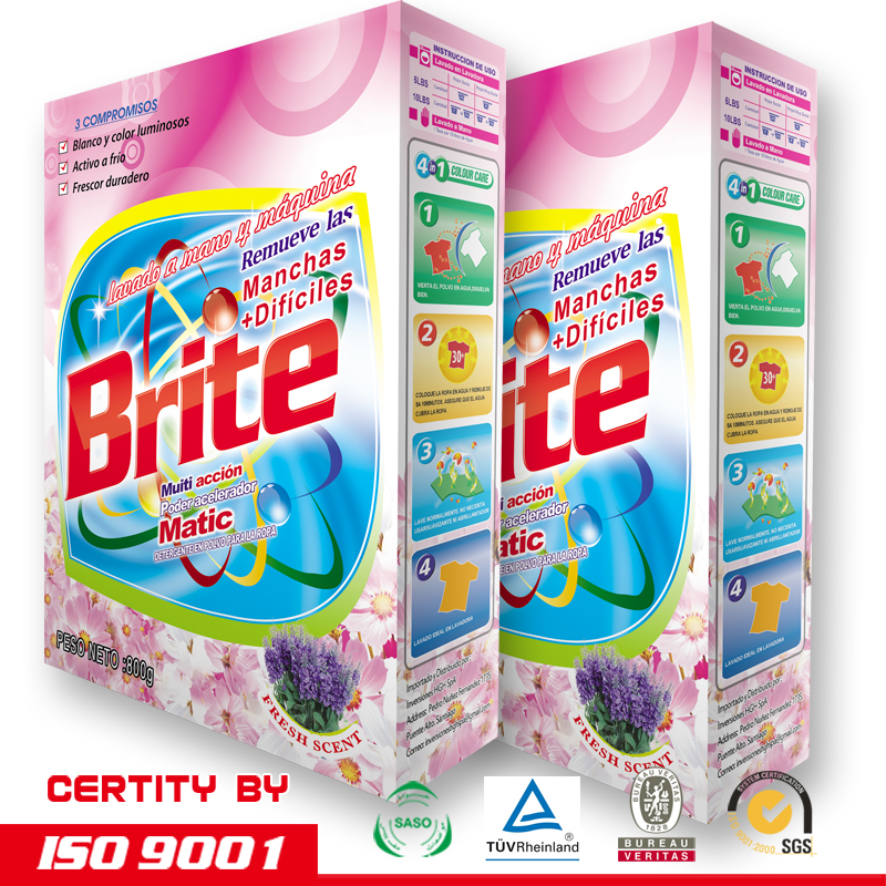 Carton package washing powder for machine and hand wash