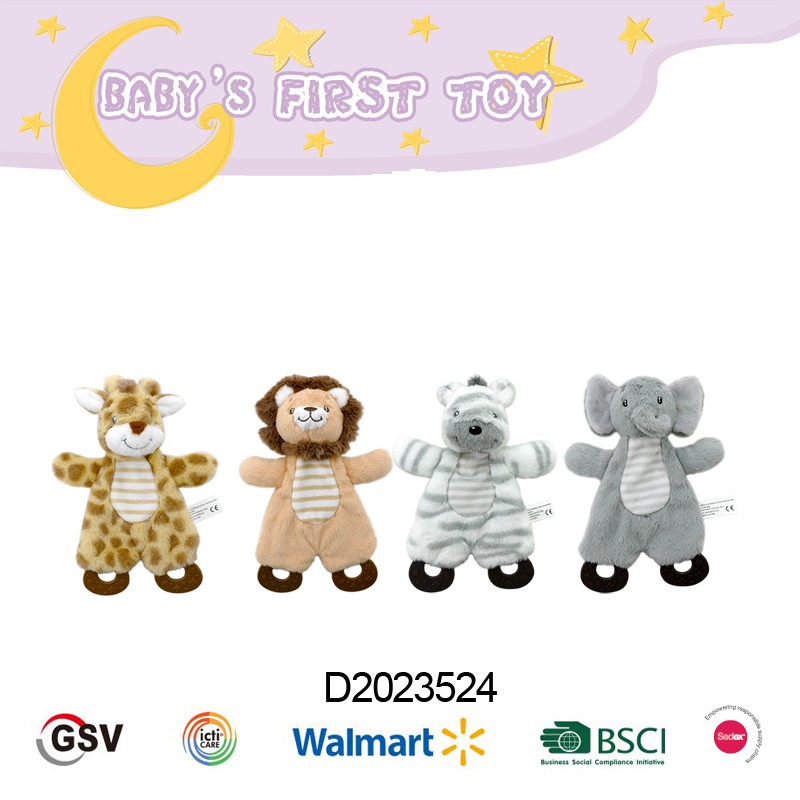 Baby Toy Elephant Lion Zebra Giraffe Teether Gtst Plush Toy（d2023524）