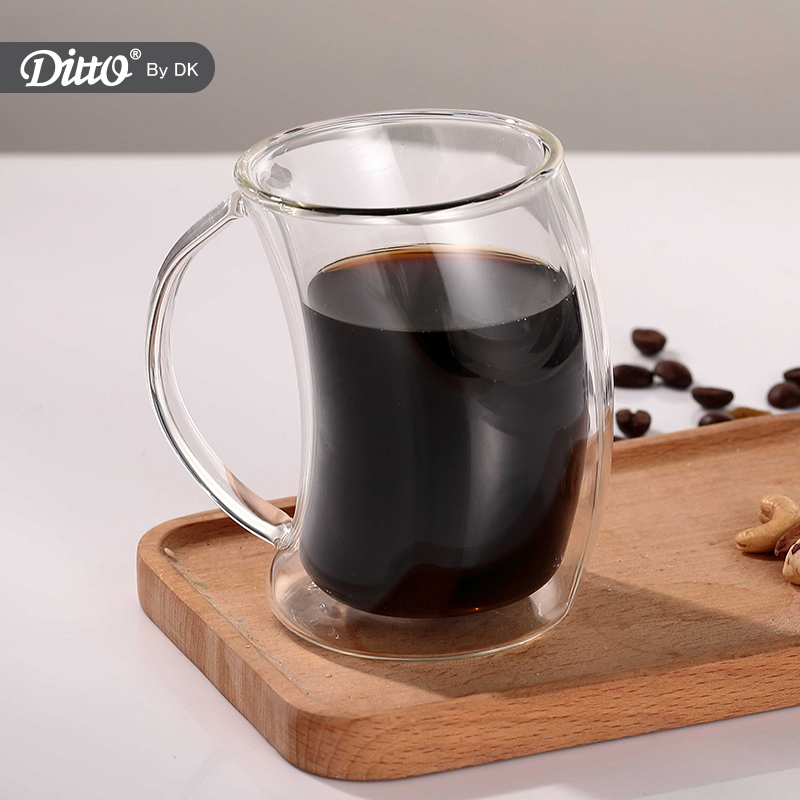 Heat resistant glass double wall coffee cups clear glass mug double wall glass coffee cup