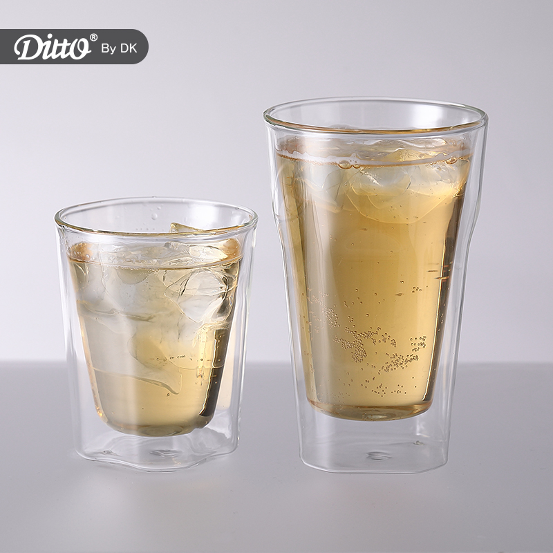 High quality heat resistaint insulated double wall glass mug/beer glass cup highball glass cold insulated drinking juice