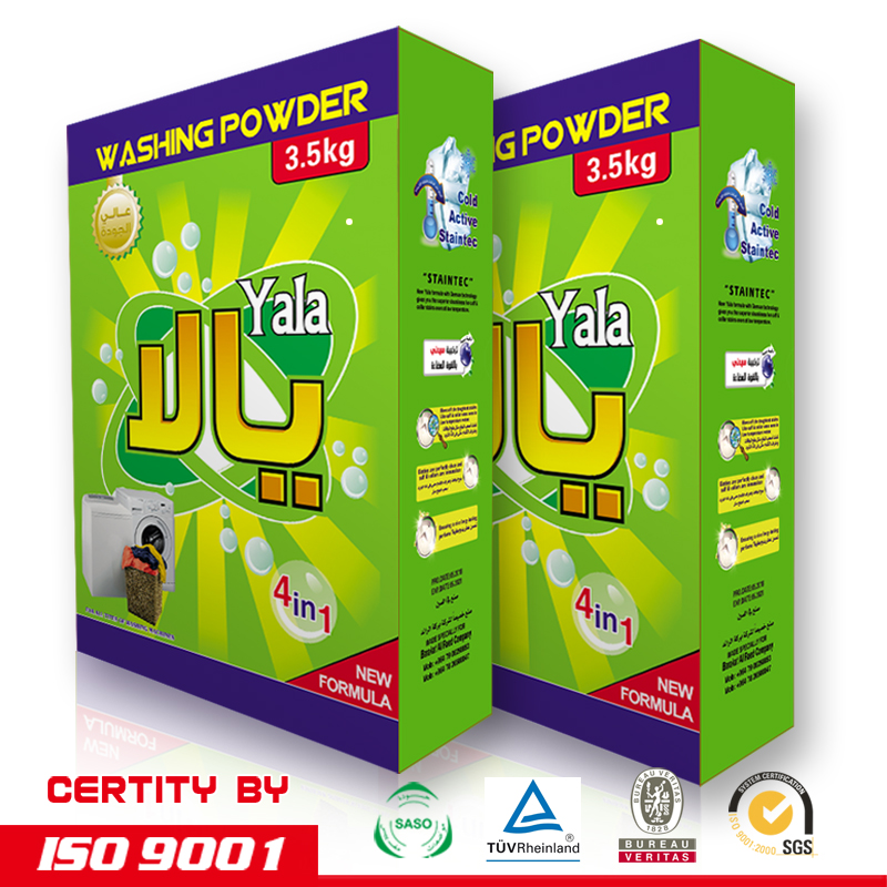 Carton package washing powder for machine and hand wash