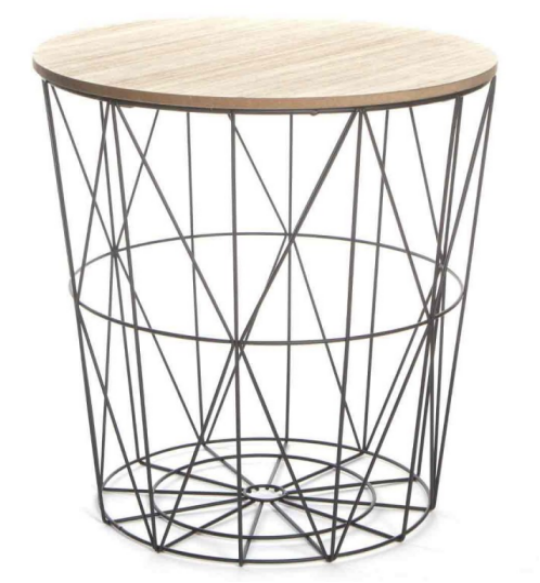 YR21040308 zhengheshun Living room iron wire small round table with veneered MDF board